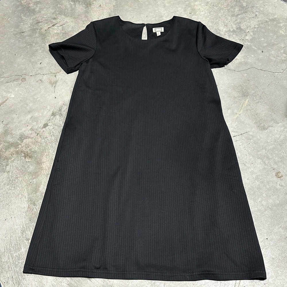 mo: vint brand black ribbed dress / size M‎ / Vv-8